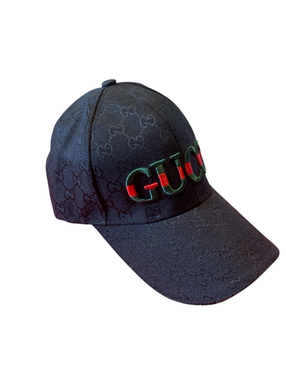 Gucci Black GG Canvas Baseball Cap with Green and Red Logo - Picture 5 of 5